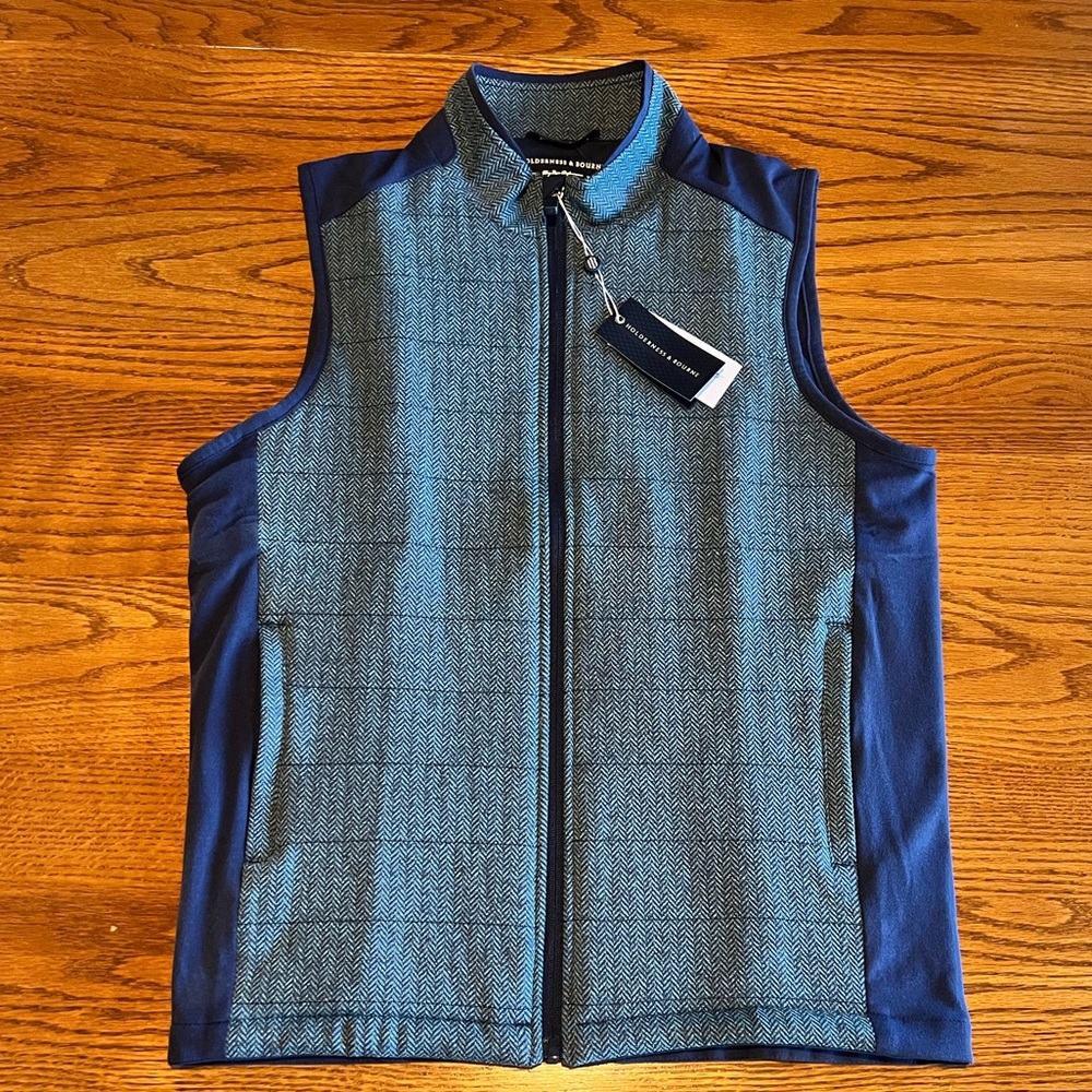 NEW⛳️Holderness & Bourne The Perry Laguna Herringbone Dry Luxe Performance Vest